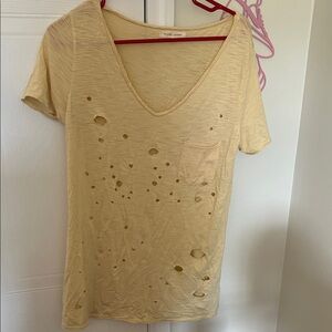 Gilded Intent Light Yellow Distressed Tee